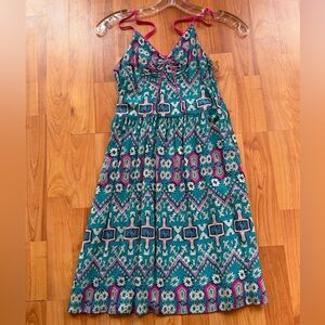 Xhilaration Teal and Pink Geometric Mini Dress